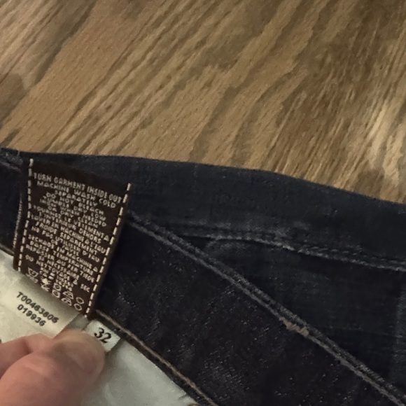 7 For All Mankind Dark Blue Straight Jeans - Picture 4 of 5